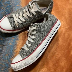 Converse All Star Sweater Knit Gray Low Top Sneakers